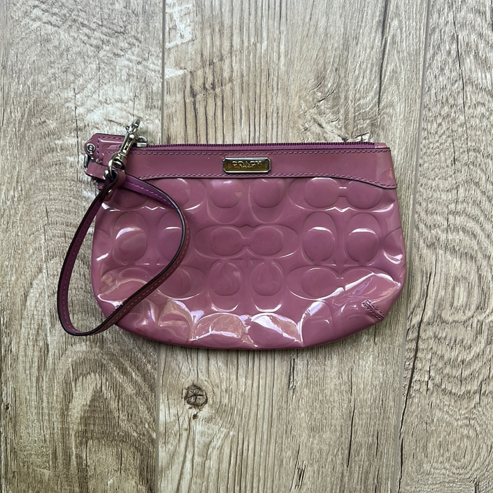 COACH pink wristlet